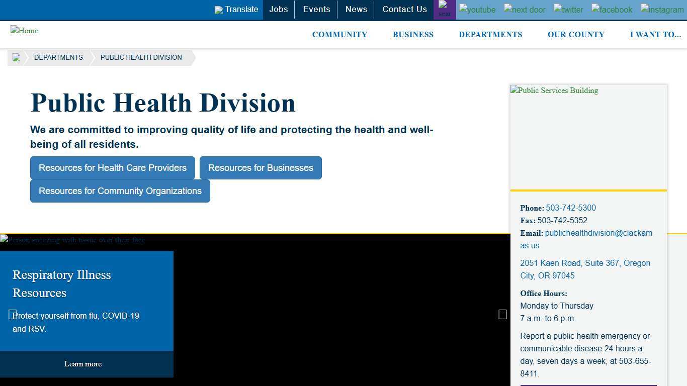 Public Health Division Clackamas County